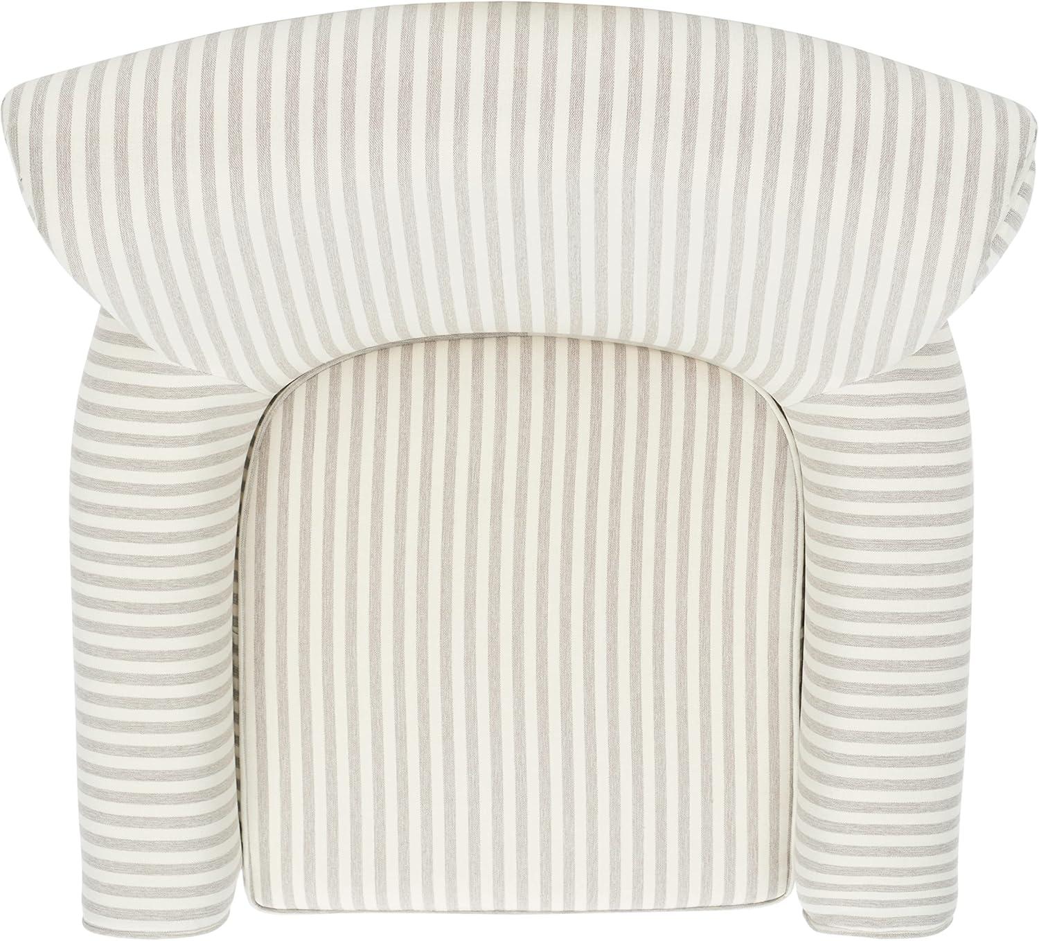 SAFAVIEH Hazina Modern Style Club Chairs, Beige Stripe (30 in. W x 32.8 in. D x 35.4 in. H)