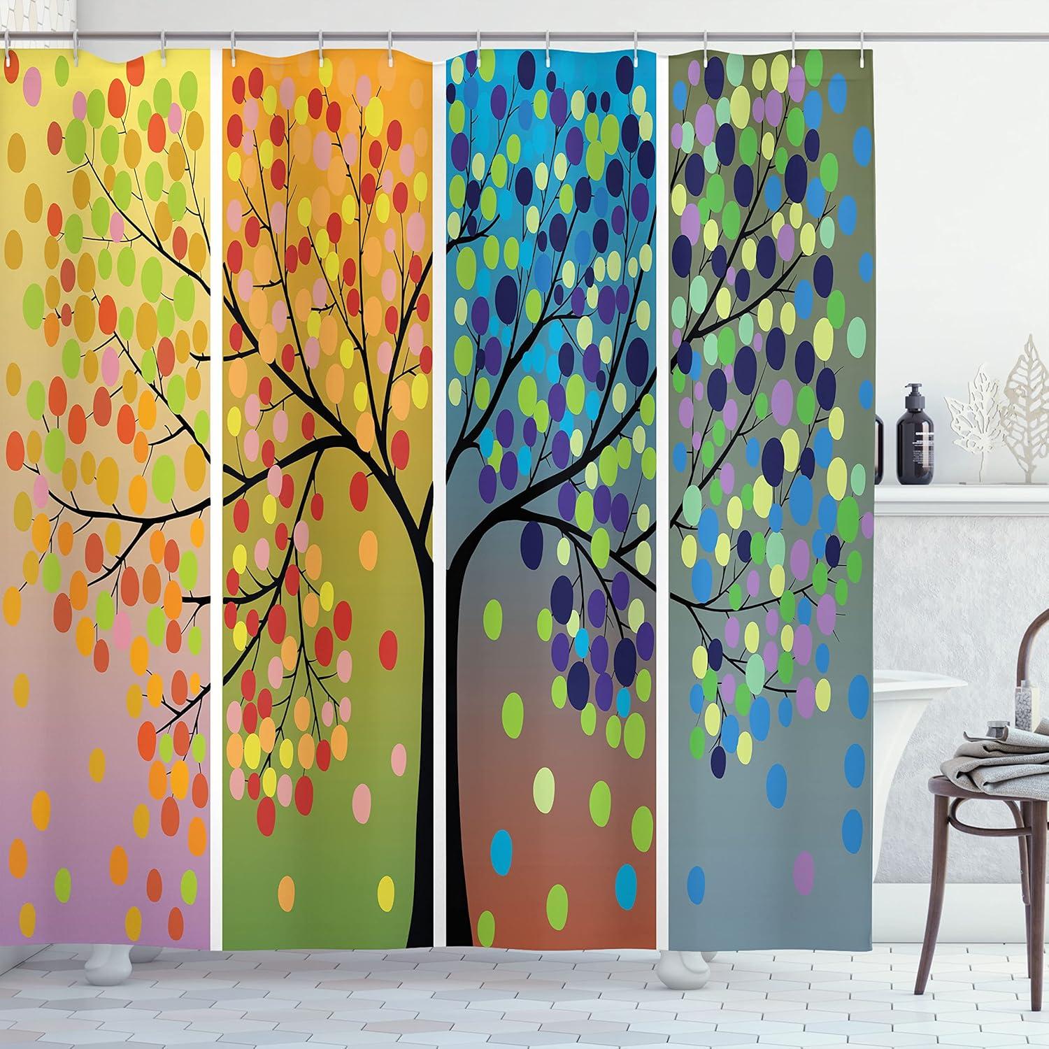 Ambesonne Abstract Shower Curtain with Hooks Included
