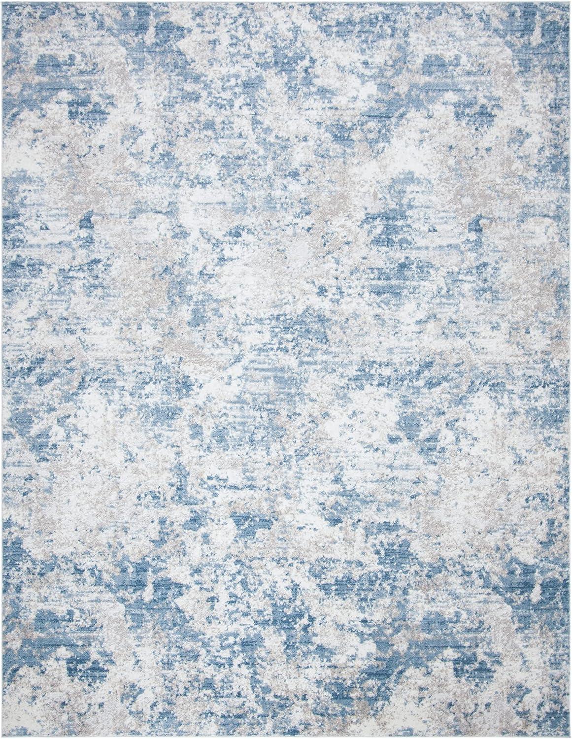 Amelia Gray/Blue 9 ft. x 12 ft. Abstract Area Rug