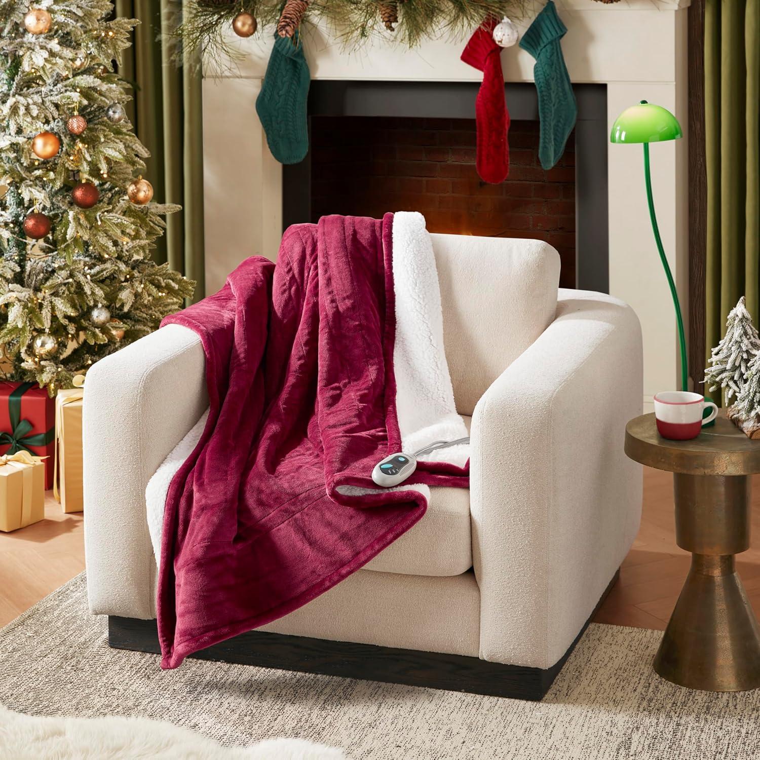 Beautyrest Beautyrest Heated Microlight to Berber Throw