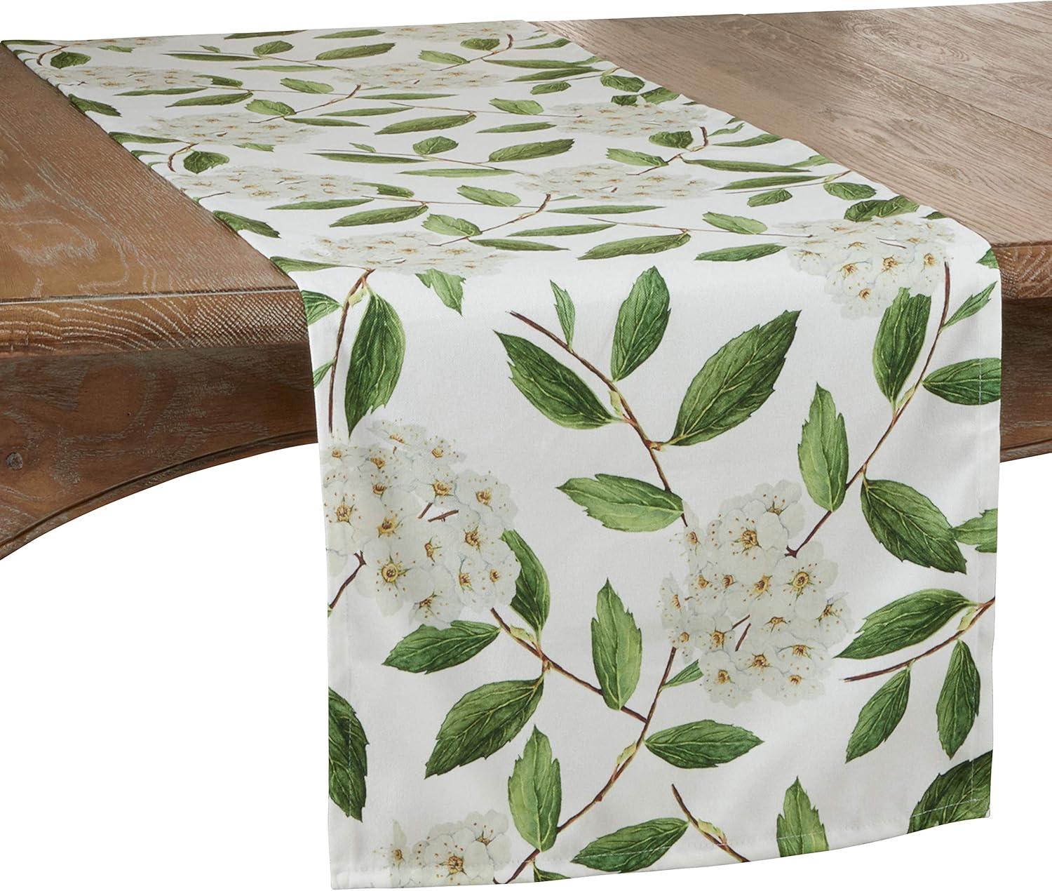 Saro Lifestyle Floral Runner, Green, 16" x 72"