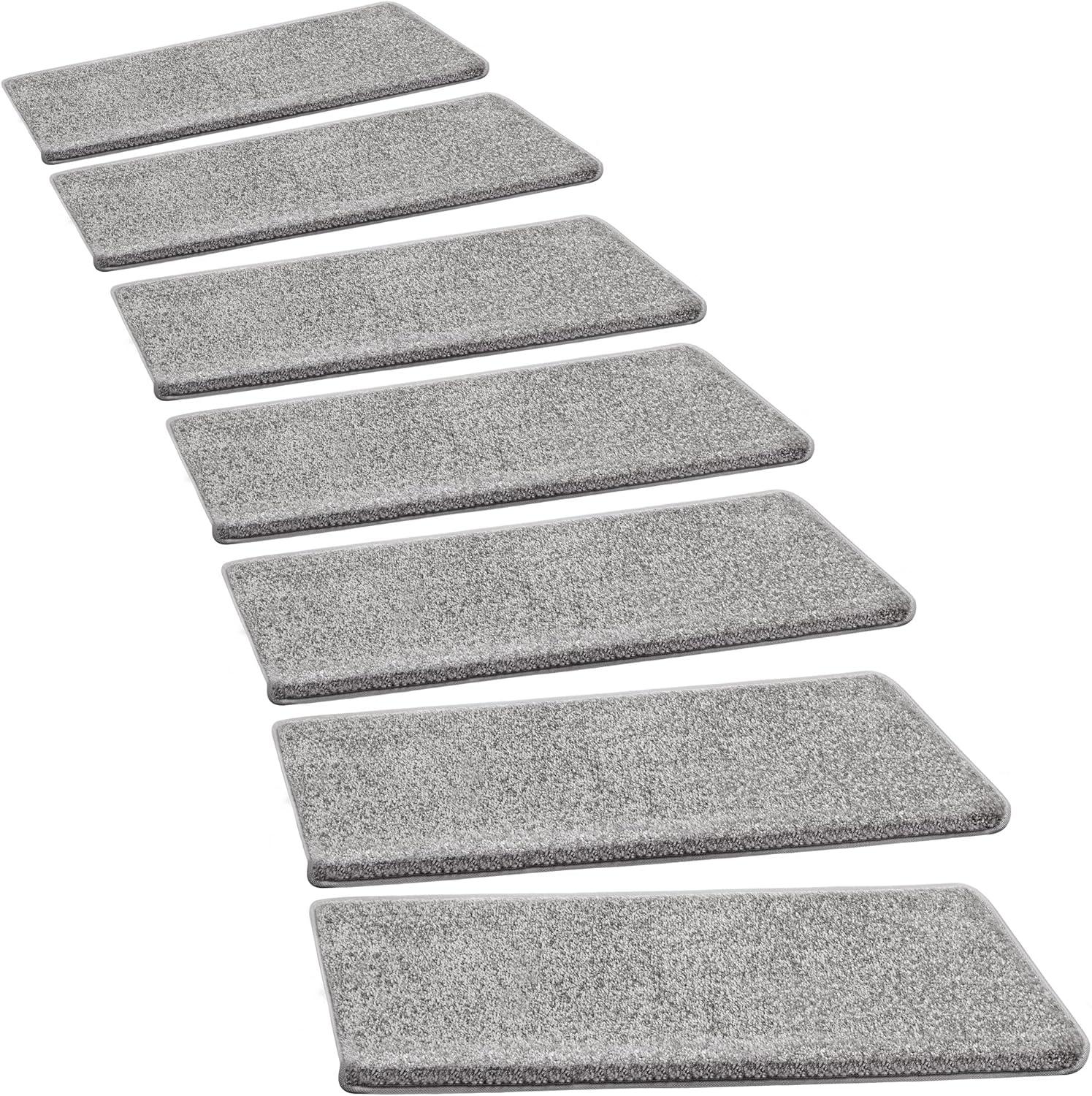 Light Gray Bullnose Carpet Stair Treads Set of 14