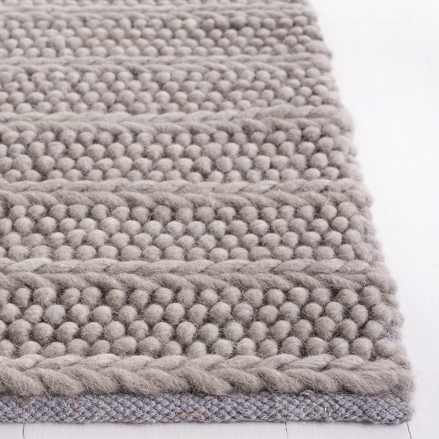 Natura NAT280 Flat Weave Indoor Area Rug - Grey - 6'x6' - Safavieh