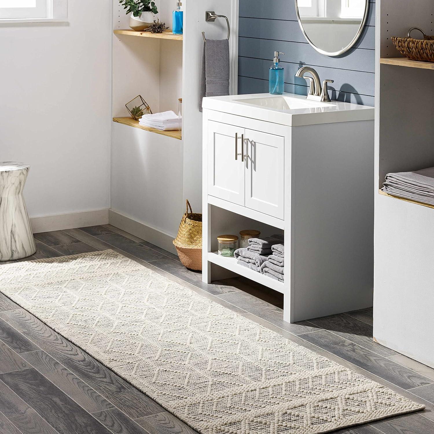 Hauteloom Rectangle Area Rug   White
