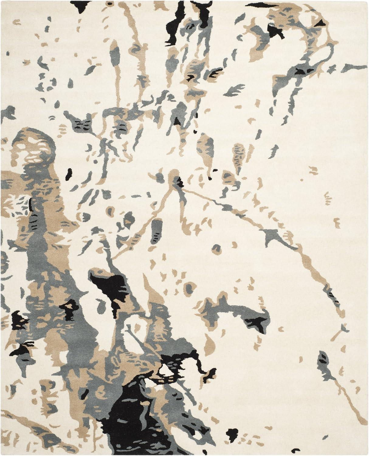 Bella BEL117 Hand Tufted Area Rug - Ivory/Grey - 8'x10' - Safavieh.