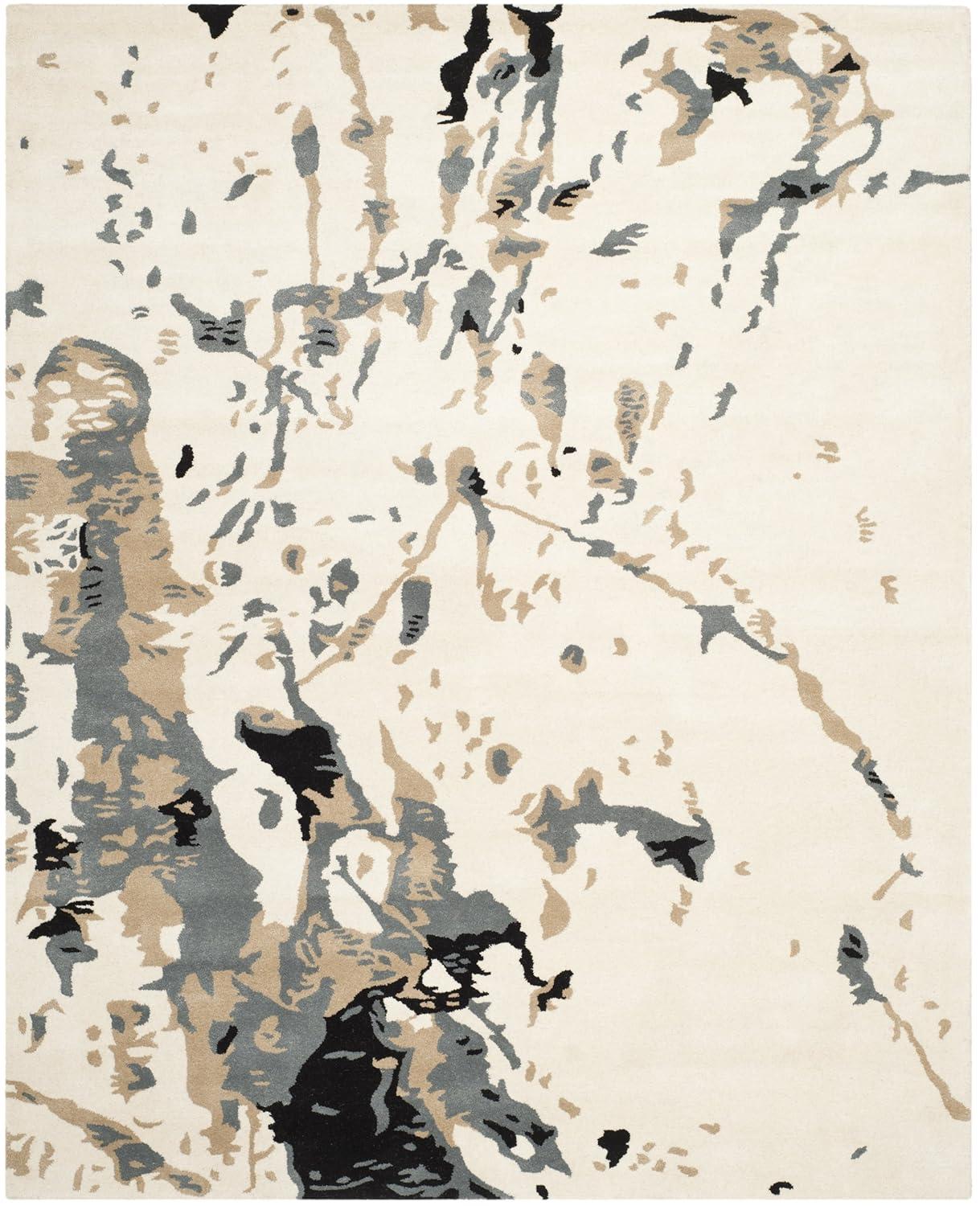 Bella BEL117 Hand Tufted Area Rug - Ivory/Grey - 8'x10' - Safavieh.