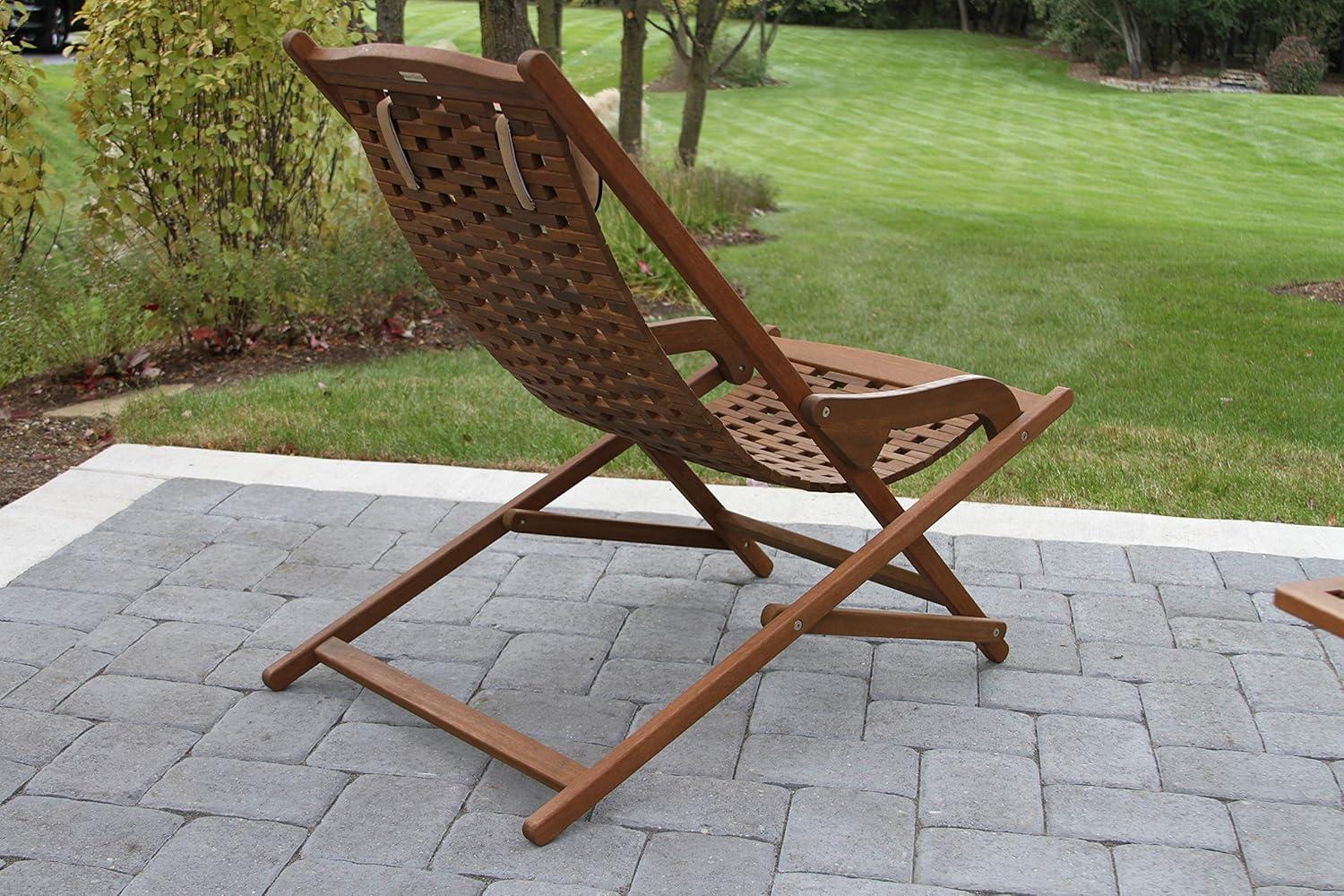 Fleur Wood Outdoor Lounge Chair with Cushion