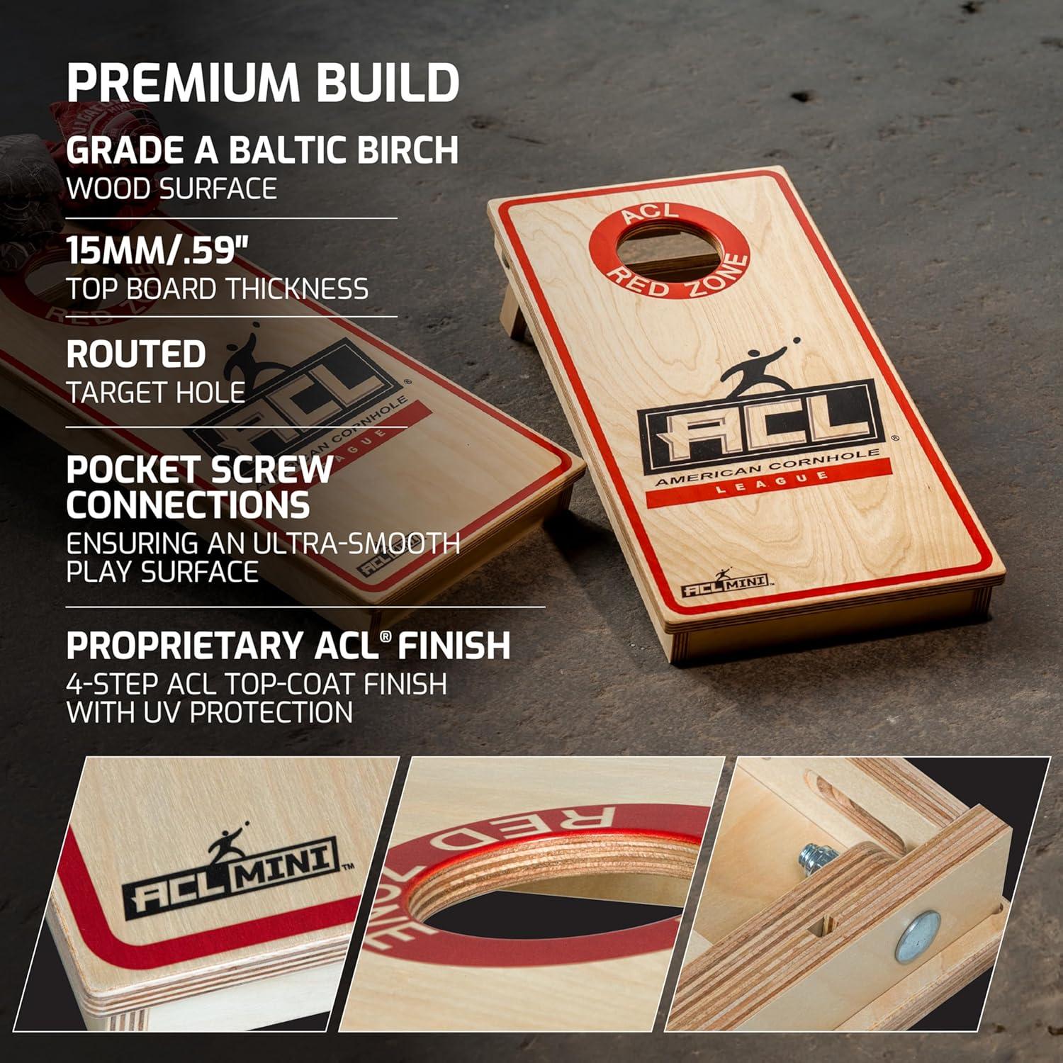 Compact Red and Black Birch Cornhole Board Set with Bags