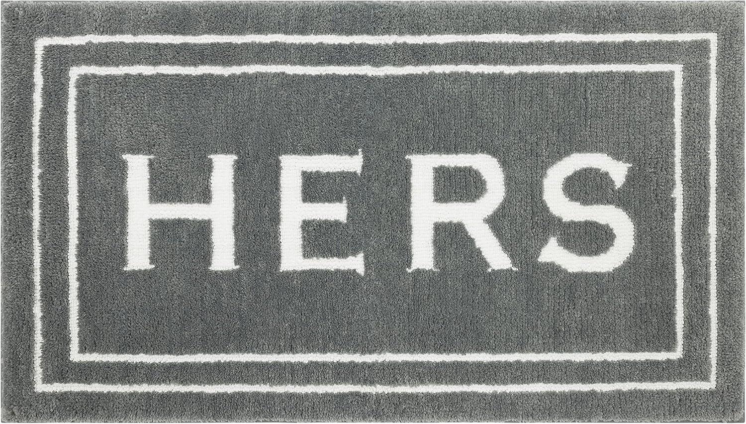 Mohawk Home Hers Knited Washable Polyester Non-Slip Bath Mat, Pewter, 1'8" x 2'10"
