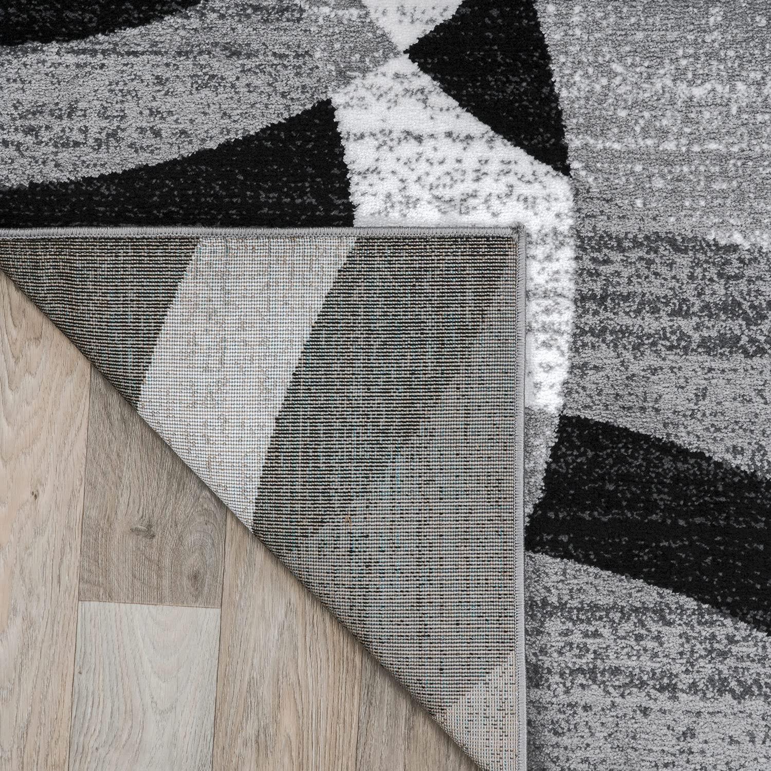 World Rug Gallery Geometric Circles Area Rug - Gray 2'7"x8'