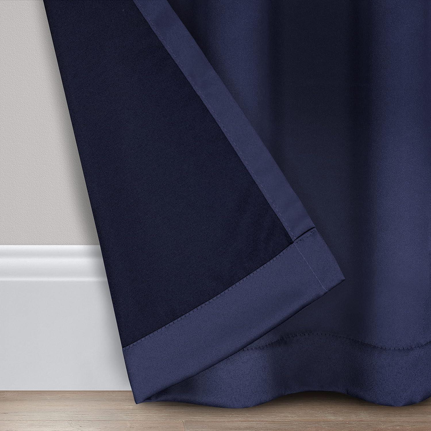 54 x 84 in. Anchorage Solid Blackout Grommet Single Curtain Panel - Navy Blue