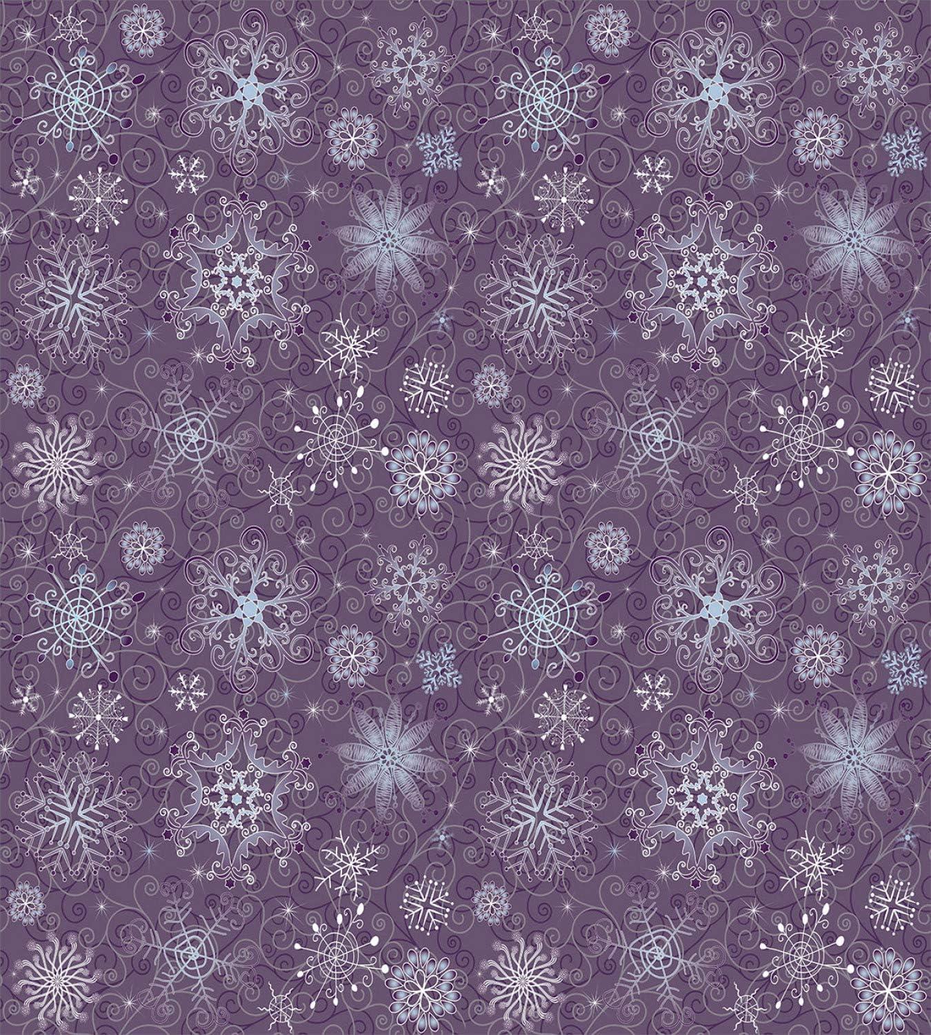 Twin Violet Microfiber Duvet Cover Set with Snowflake Design