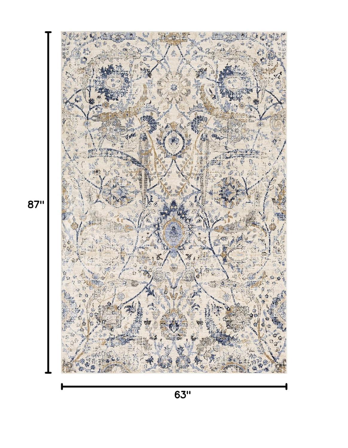 Livabliss Indigo 5'3"x7'3" Rectangle Woven Indoor Area Rugs Denim