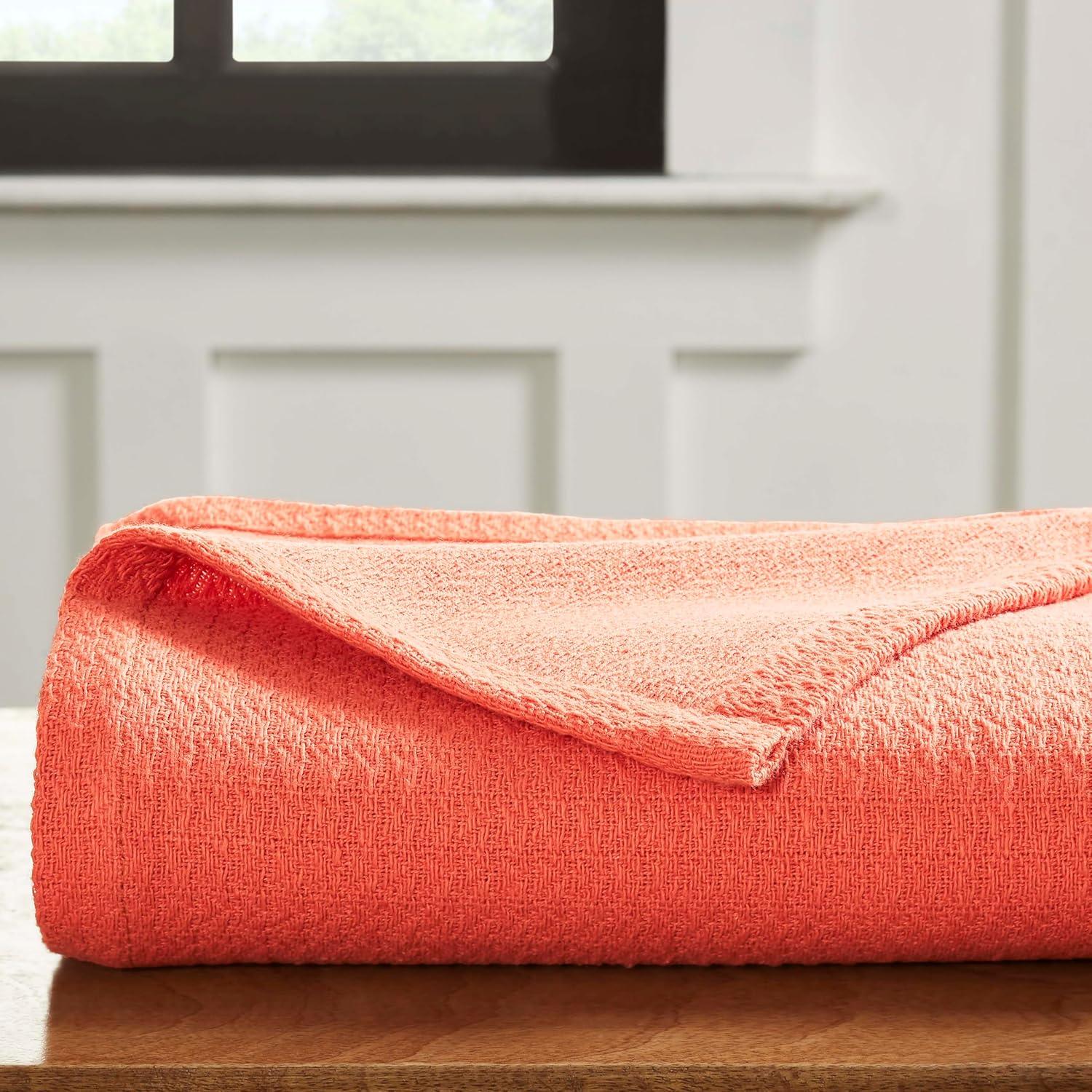 Superior Waffle Weave Honeycomb Knit Soft Textured All-Season Cotton Blanket