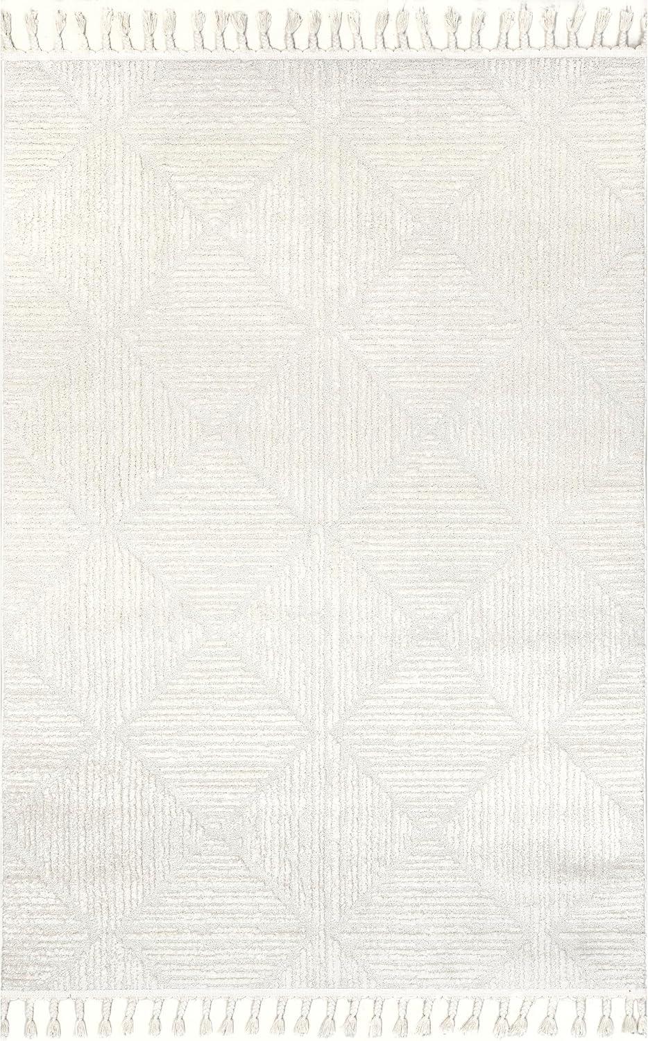 Nuloom Kerry Textured Geometric Tasseled Indoor Area Rug