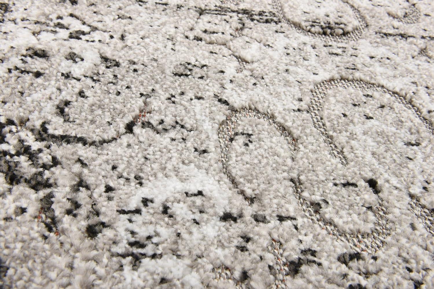 Unique Loom 2' 0 x 6' 1 Runner Light Gray Outdoor Botanical Manchester Area Rug