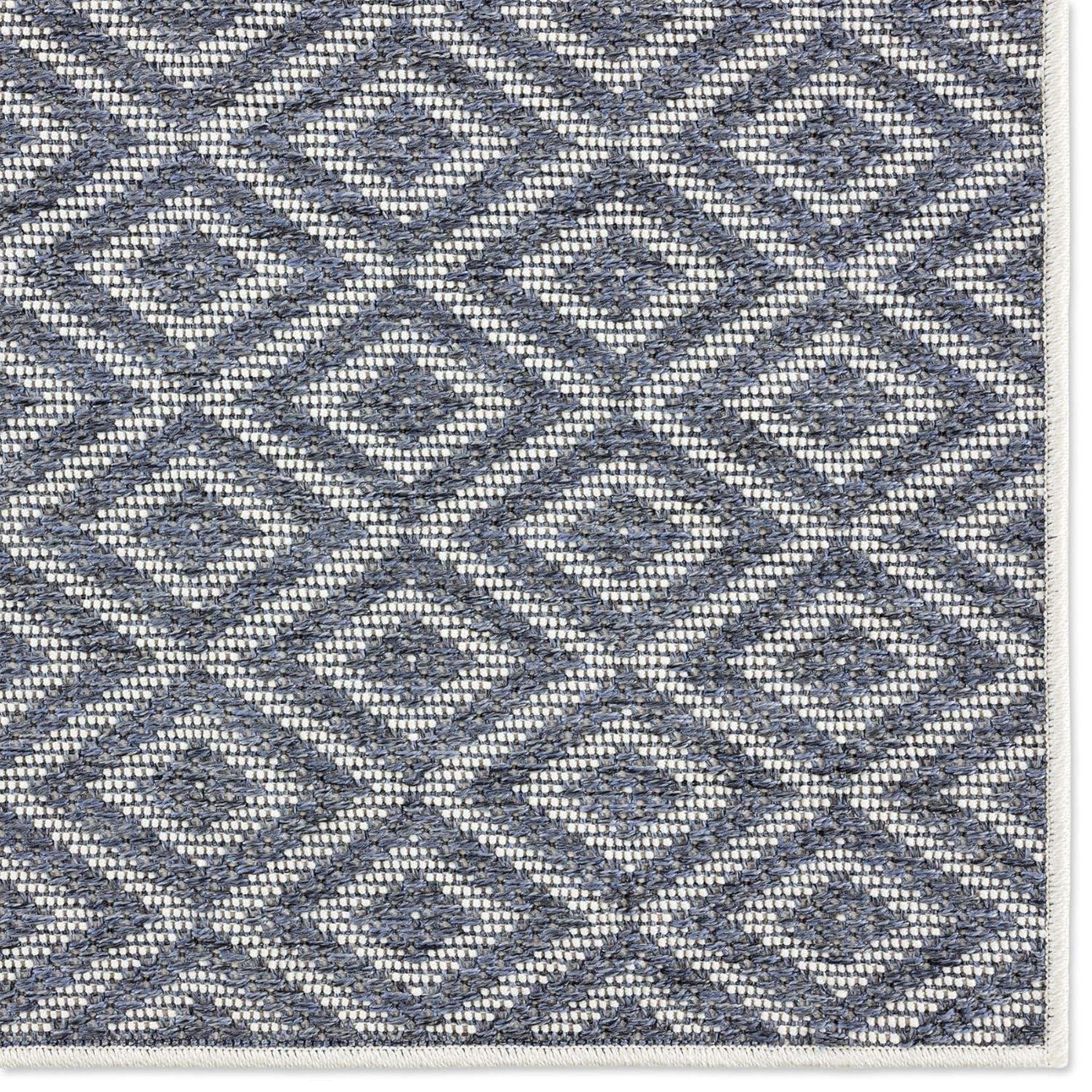 7'10" x 10'2" Tripoli Lydia Indoor/Outdoor Rug Denim/Cream - Home Dynamix: UV & Stain Resistant, Woven