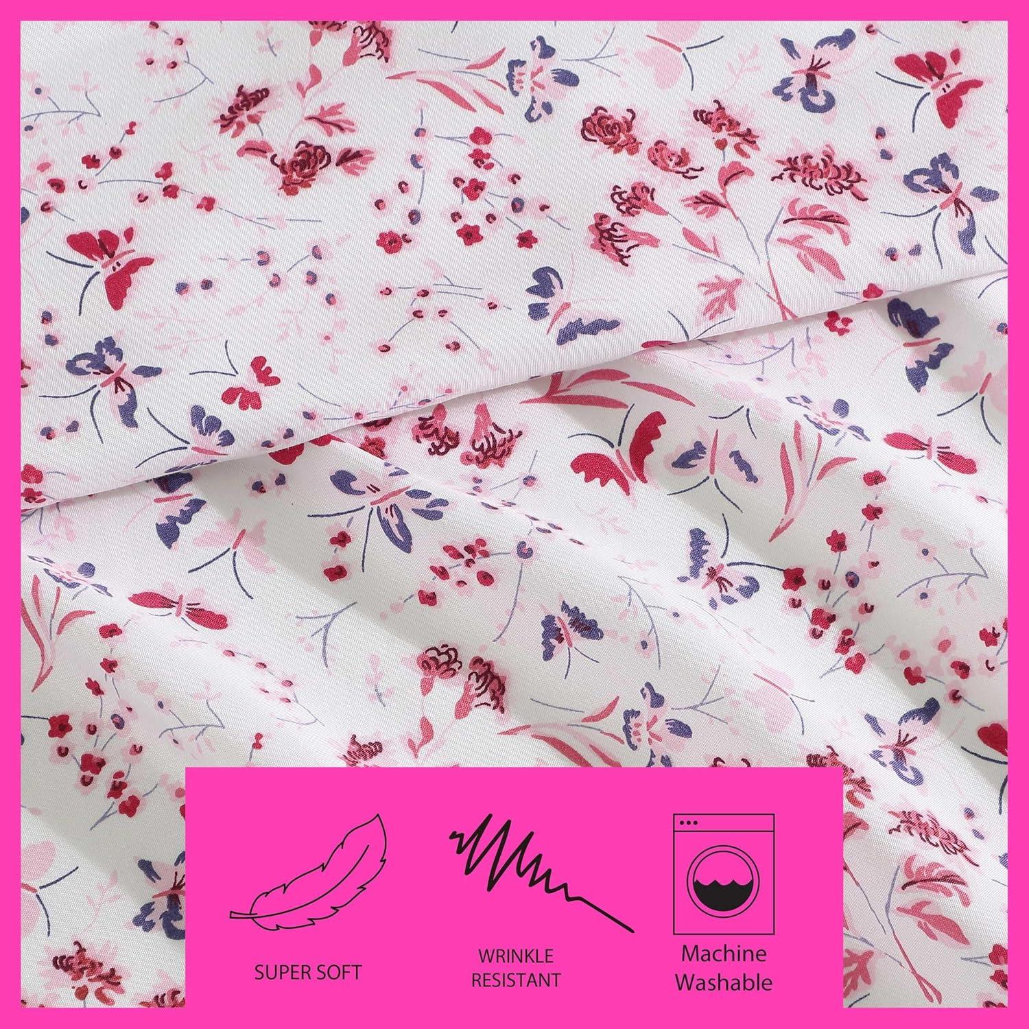 Mystic Garden Pink Twin XL Microfiber Sheet Set