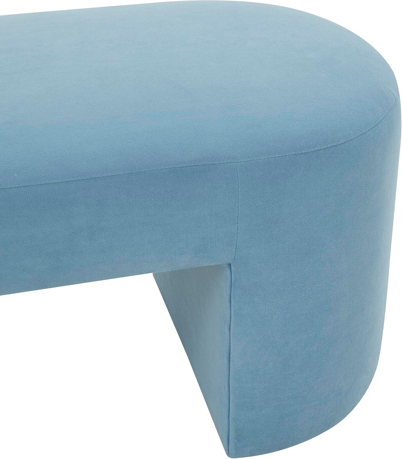 Elena Light Blue Velvet Contemporary Bench