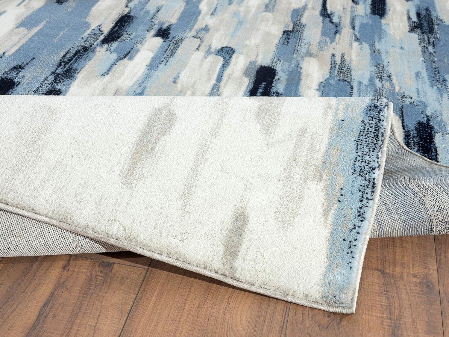 Aerilyn Abstract Blue/Beige Area Rug