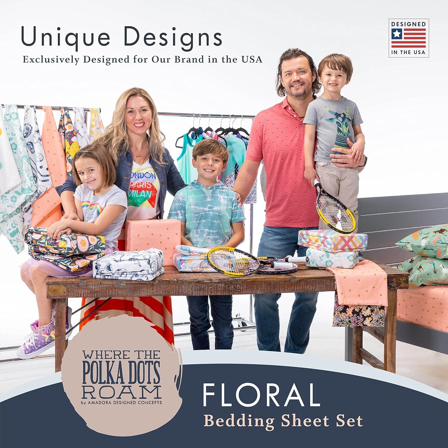 Where the Polka Dots Roam Microfiber Floral Fitted Sheet