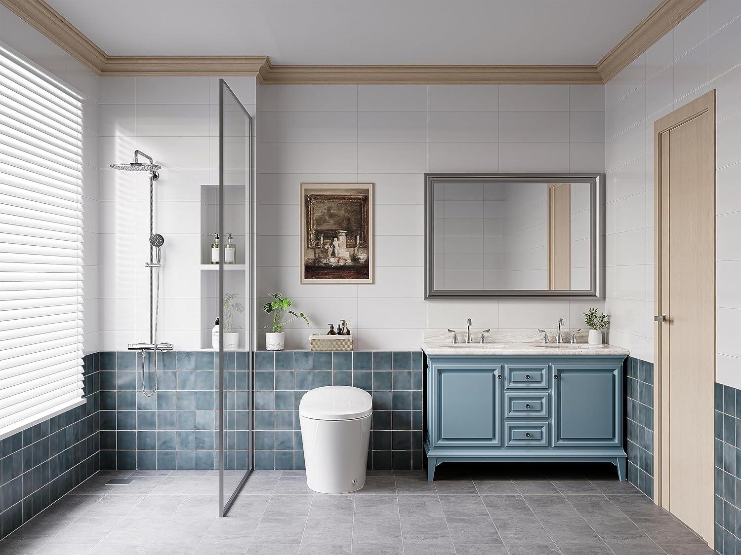 HOROW Smart Toilet with Heated Bidet, Tankless Toilet with Dual Flush 1/1.27 GPF,  Floor Mounted HR-T16S