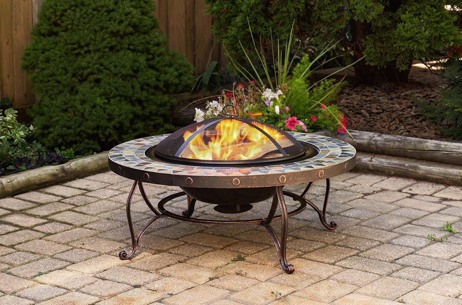 Pleasant Hearth Juniper Slate Top Fire Pit