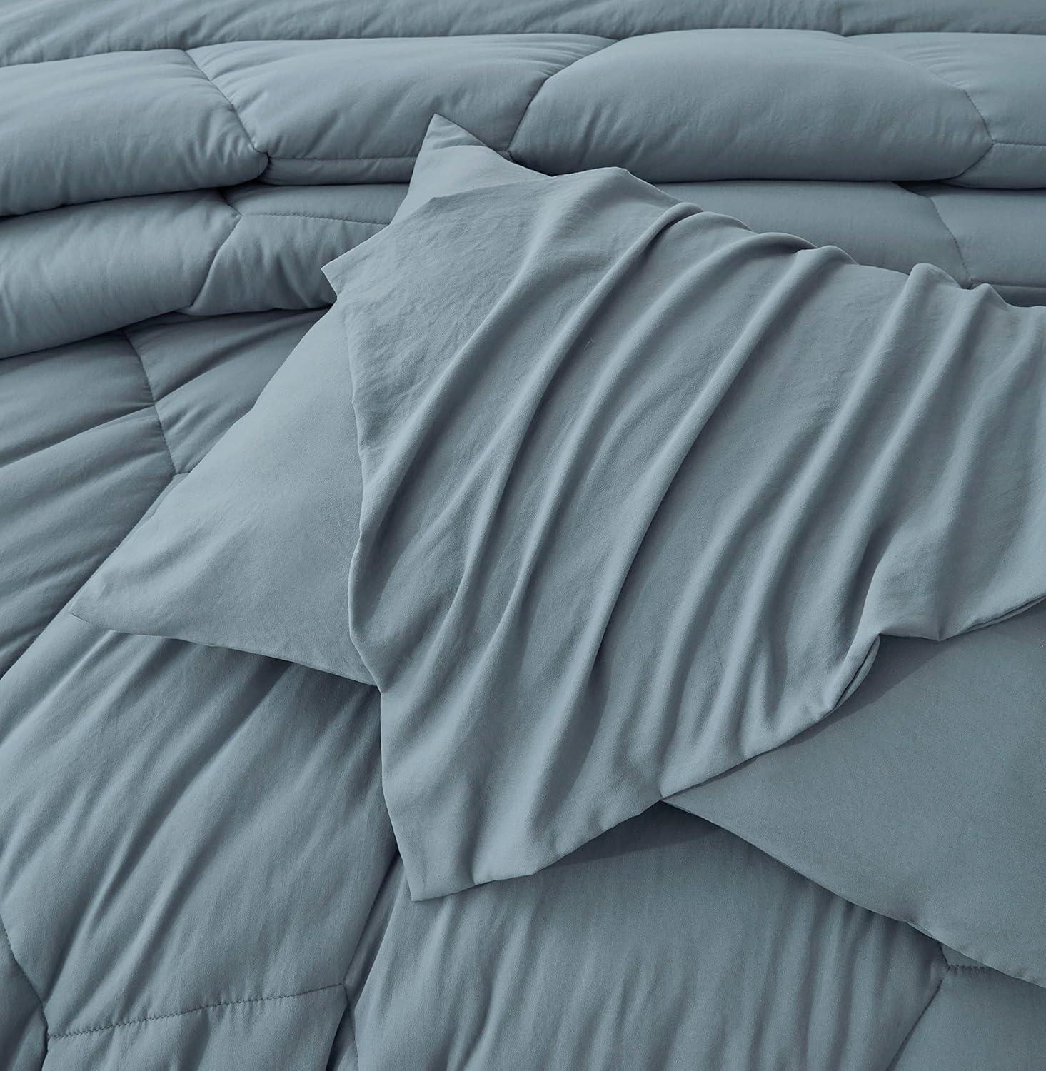 Chezmoi Collection Washed Microfiber Bedding Honeycomb Comforter Set