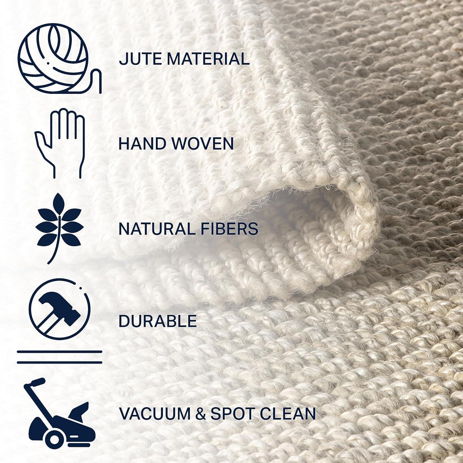 3'x5' Pata Hand Woven Chunky Jute Area Rug, Light Ivory - JONATHAN Y