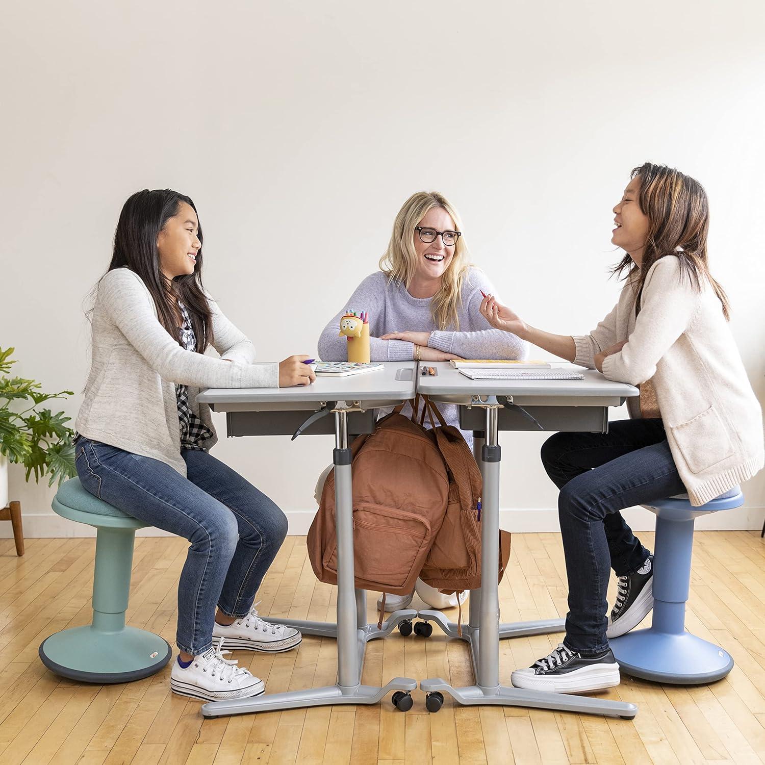 ECR4Kids Sitwell Wobble Stool with Cushion, Adjustable Height, Active Seating