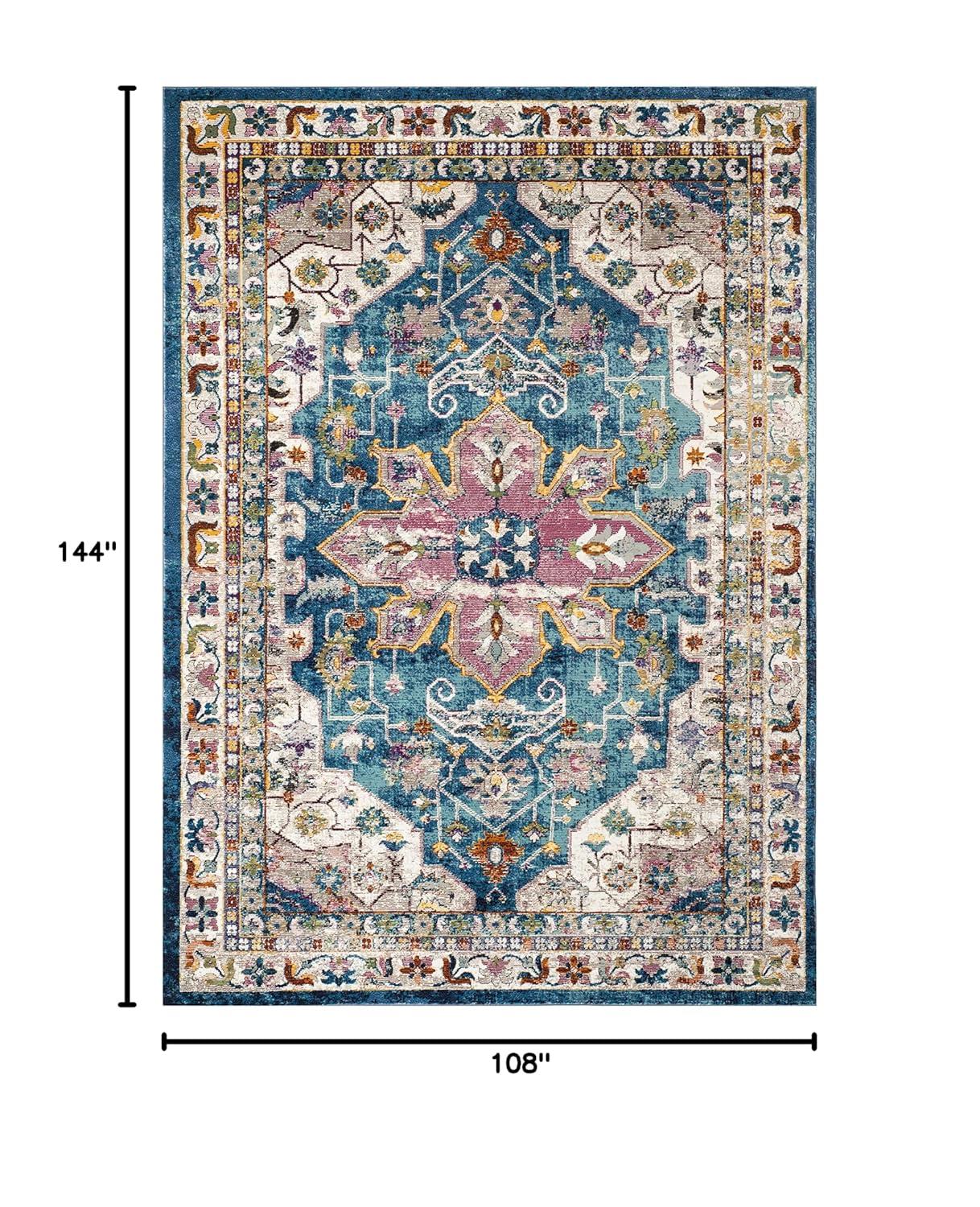 Aria ARA160 Power Loomed Area Rug - Blue/Creme - 8'9"x11'9" - Safavieh.