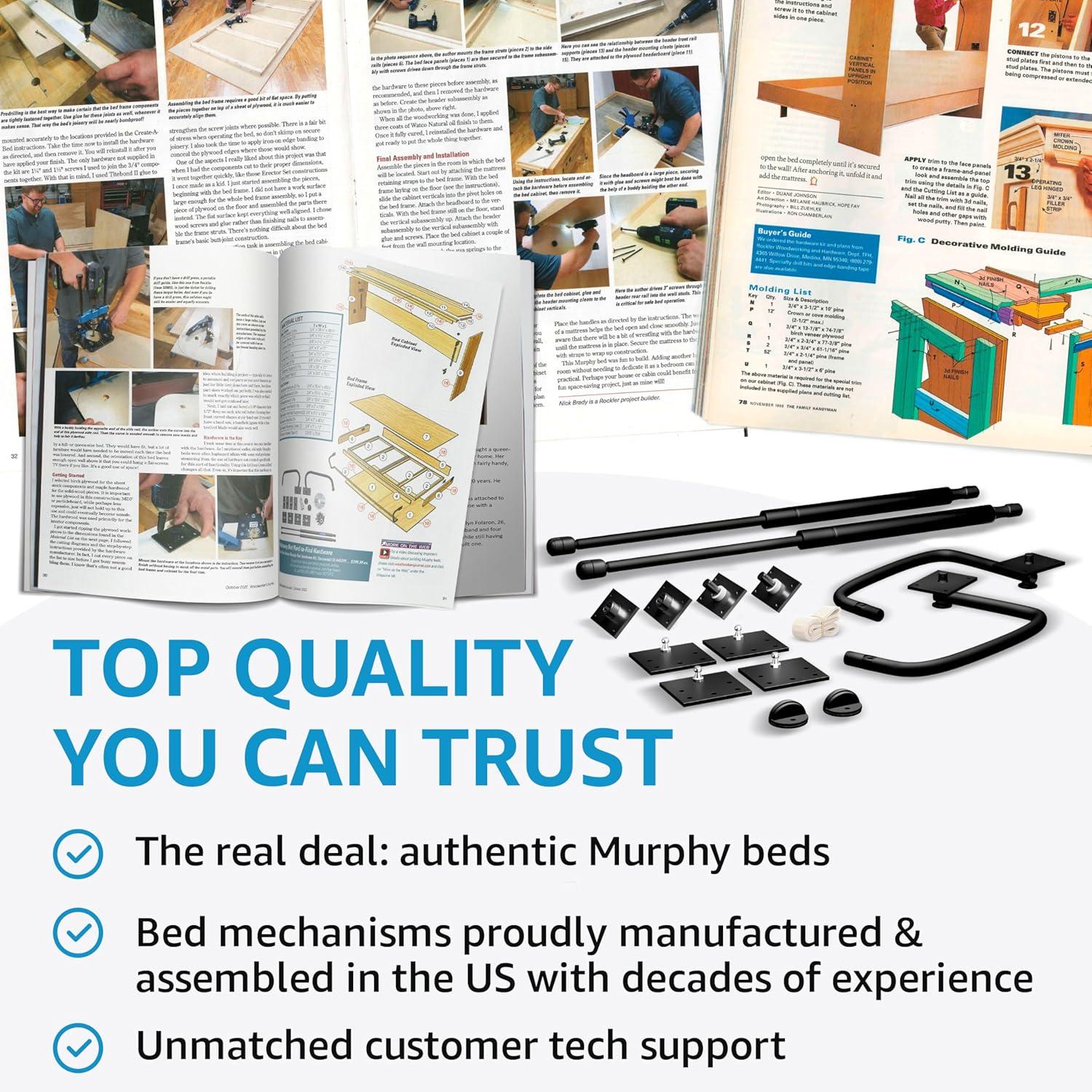 Create-A-Bed Twin Size Deluxe Murphy Bed Kit, Vertical