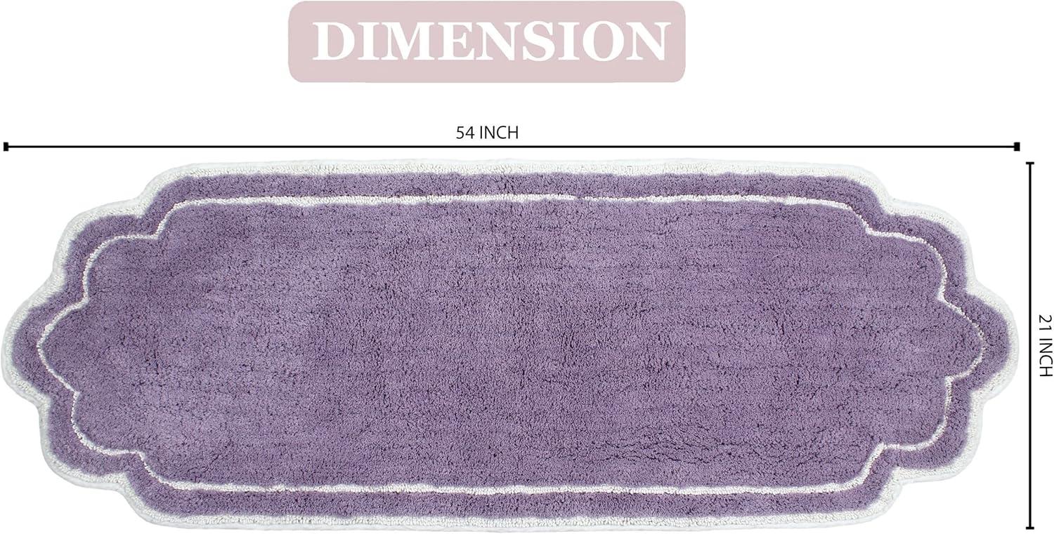 Home Weavers Allure Collection 100% Cotton Tufted Bathroom Rug, Soft and Absorbent Bath Rugs, Non-Slip Bath Carpet, Machine Wash Dry Bath Mats for Bathroom Floor, 21"x54" Runner, Purple