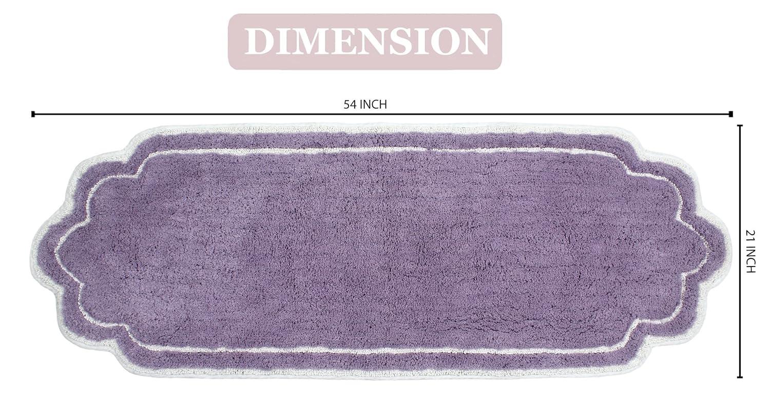 Home Weavers Allure Collection 100% Cotton Bathroom Rug, Soft and Absorbent Bath Rugs, Non-Slip Bath, Machine Wash Dry Bath Mats for Bathroom Floor, 21Lx54W Bath Rug, Purple