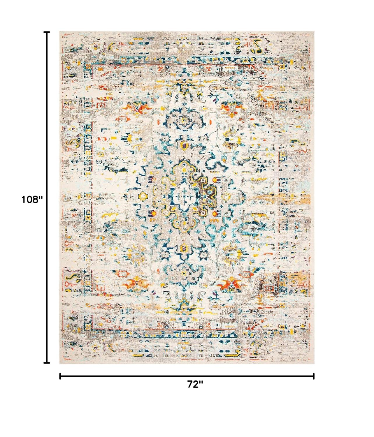 Madison MAD474 Power Loomed Indoor Area Rug - Cream/Blue - 6'x9' - Safavieh