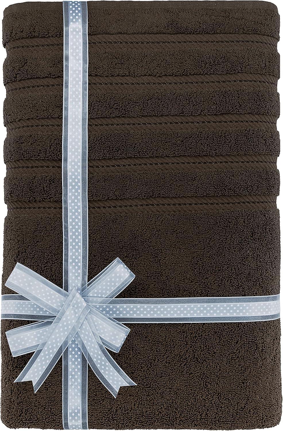 American Soft Linen Luxury 35x70 Jumbo Large Bath Towel, 100% Cotton Turkish Bath Towel Sheet, Brown