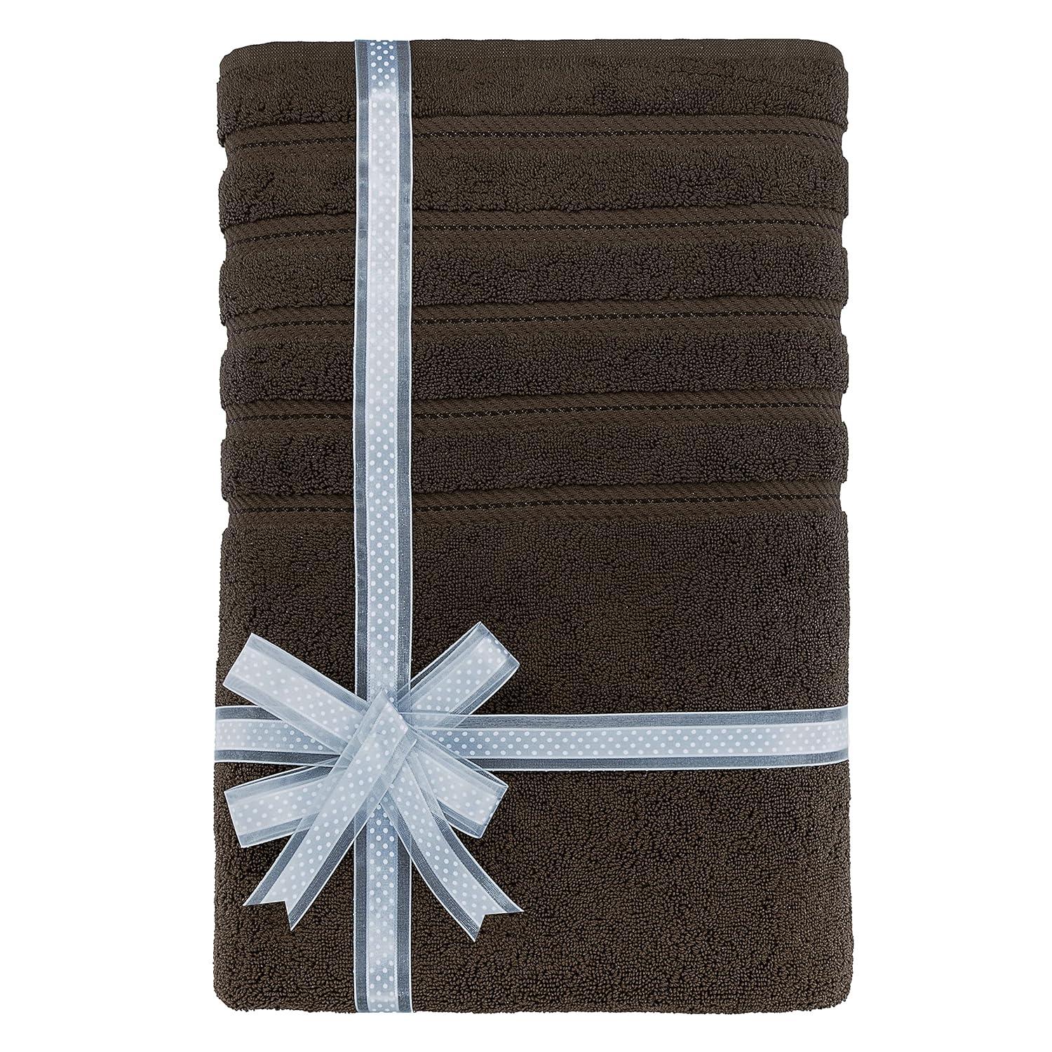 American Soft Linen Luxury 35x70 Jumbo Large Bath Towel, 100% Cotton Turkish Bath Towel Sheet, Brown