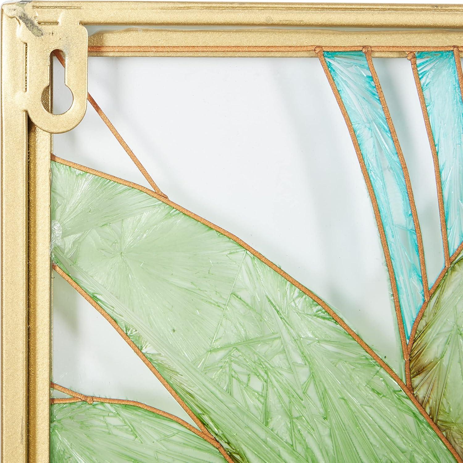 CosmoLiving by Cosmopolitan Cosmoliving By Cosmopolitan Set Of 3 Green Glass Wall Decor