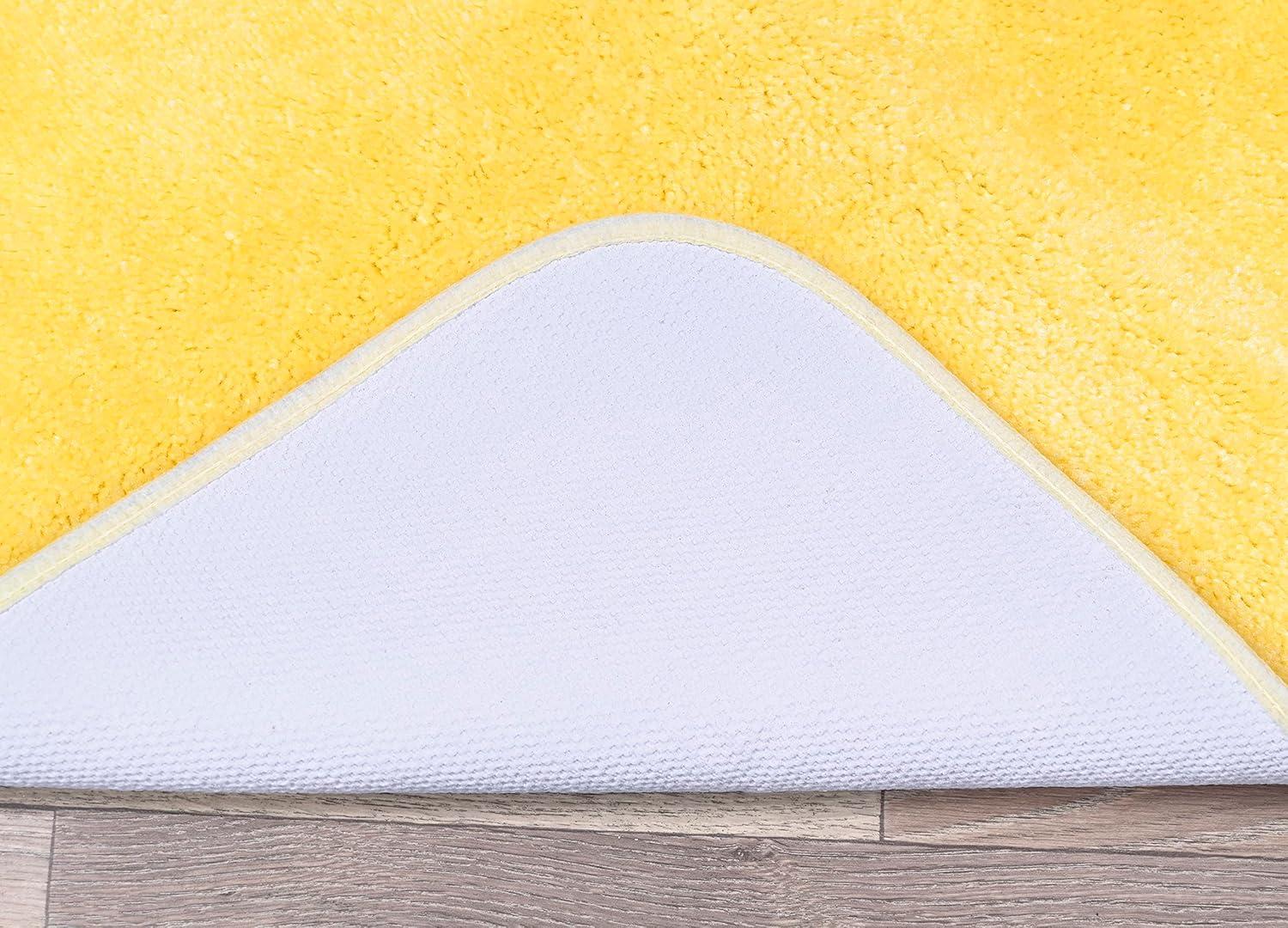 Garland Rug 24"x40" Traditional Plush Nylon Washable Bath Rug Yellow : Microfiber, Machine Washable, Non-Slip Backing