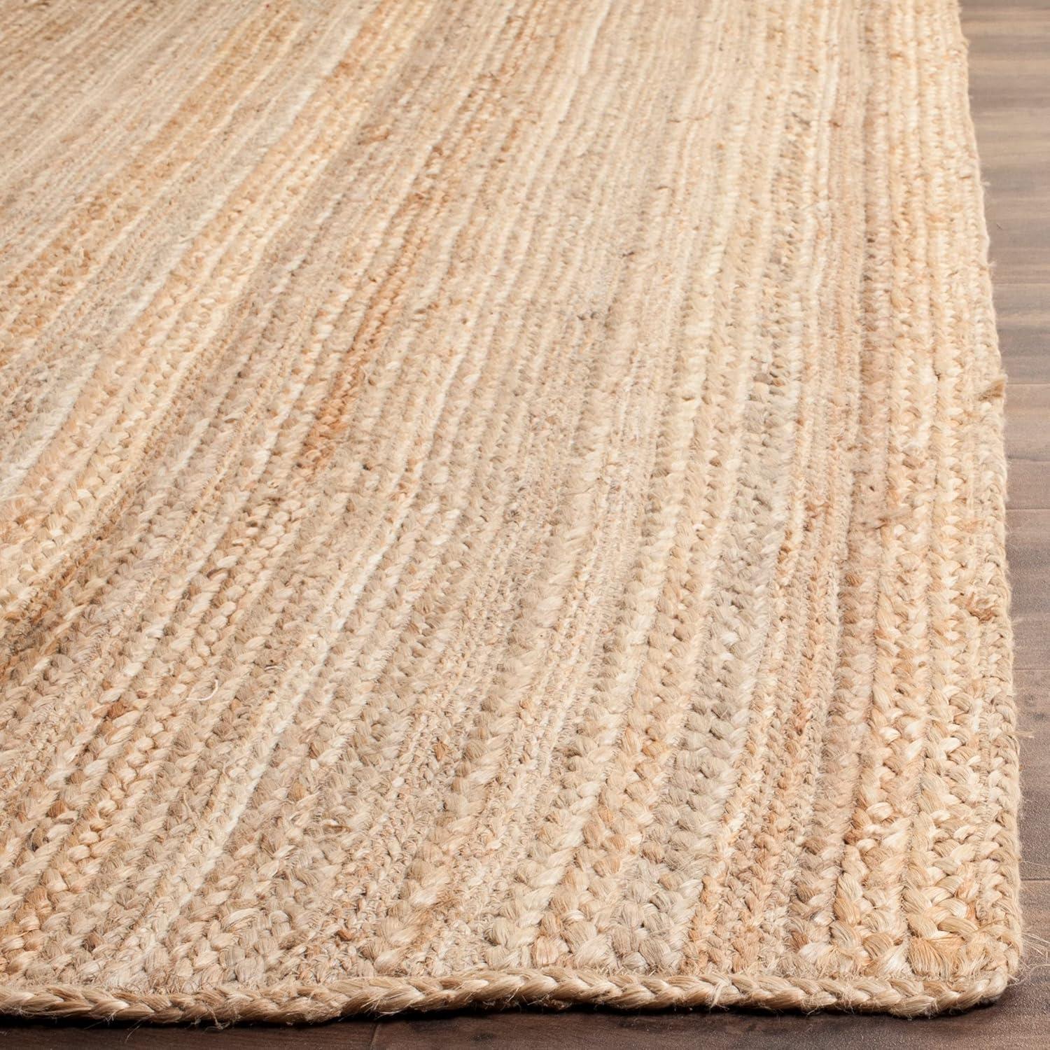 Natural Fiber Hand Woven Jute Solid Color Rug