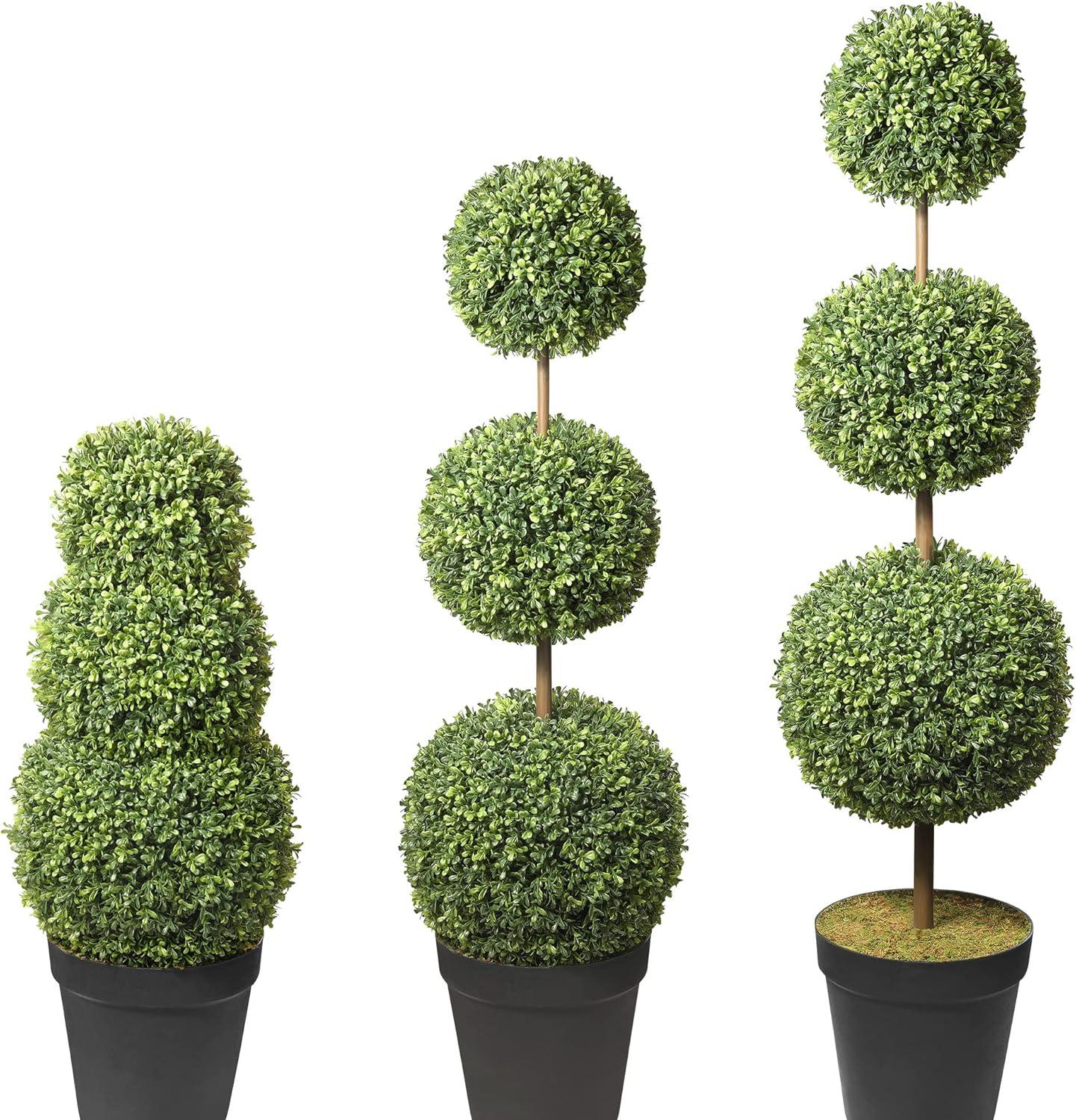 64'' Adjustable Faux Boxwood Topiary in Pot