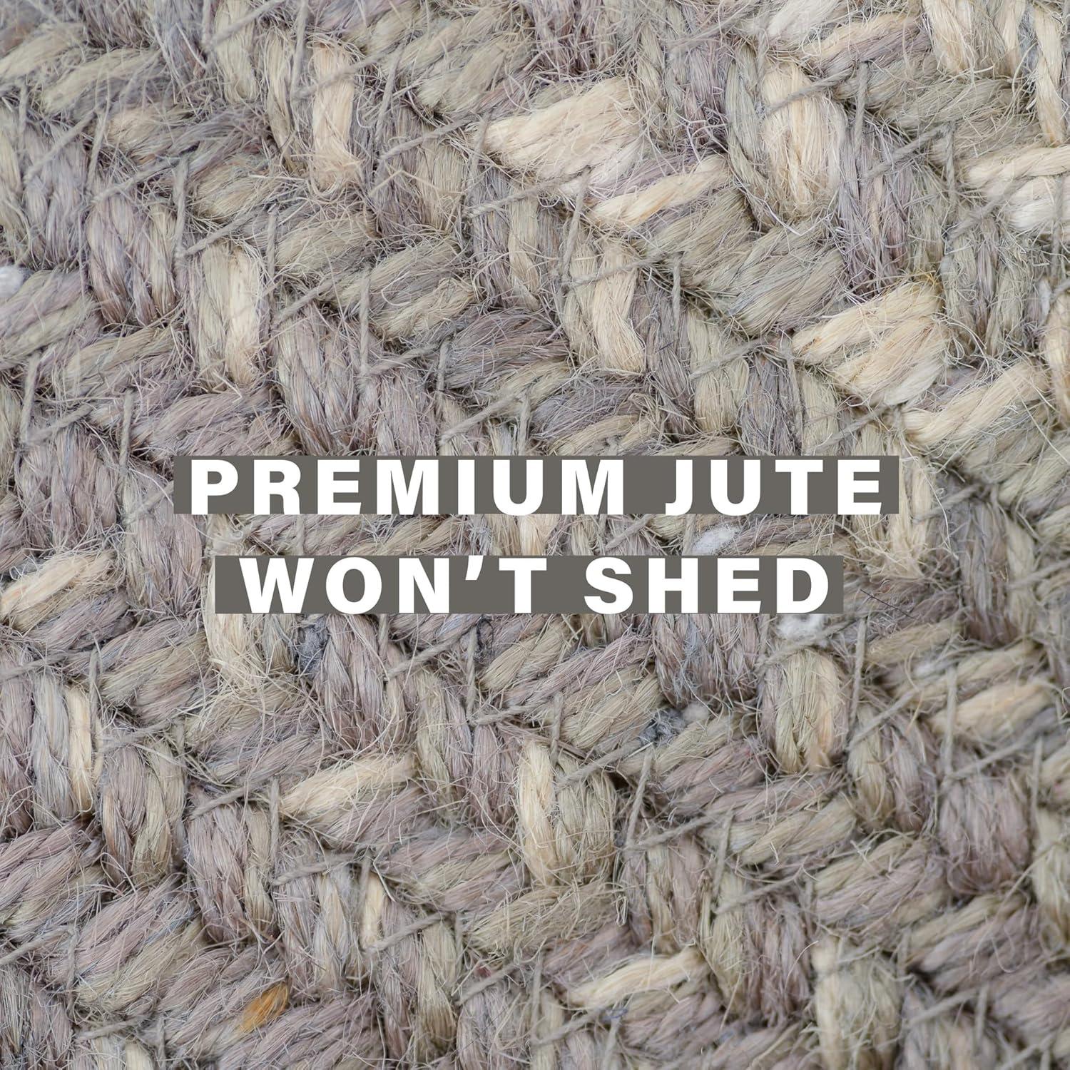 Homespice Gray Cloud Gray and Ivory 4x6' Oval Braided Rug for Area Rugs Country Style