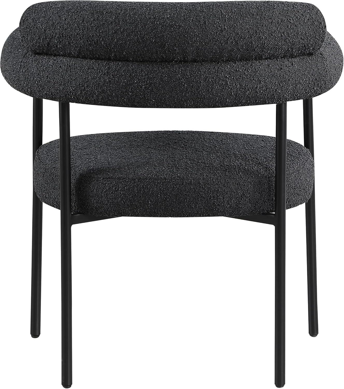 Meridian Furniture Blake Black Boucle Fabric Dining Chair Set of 2