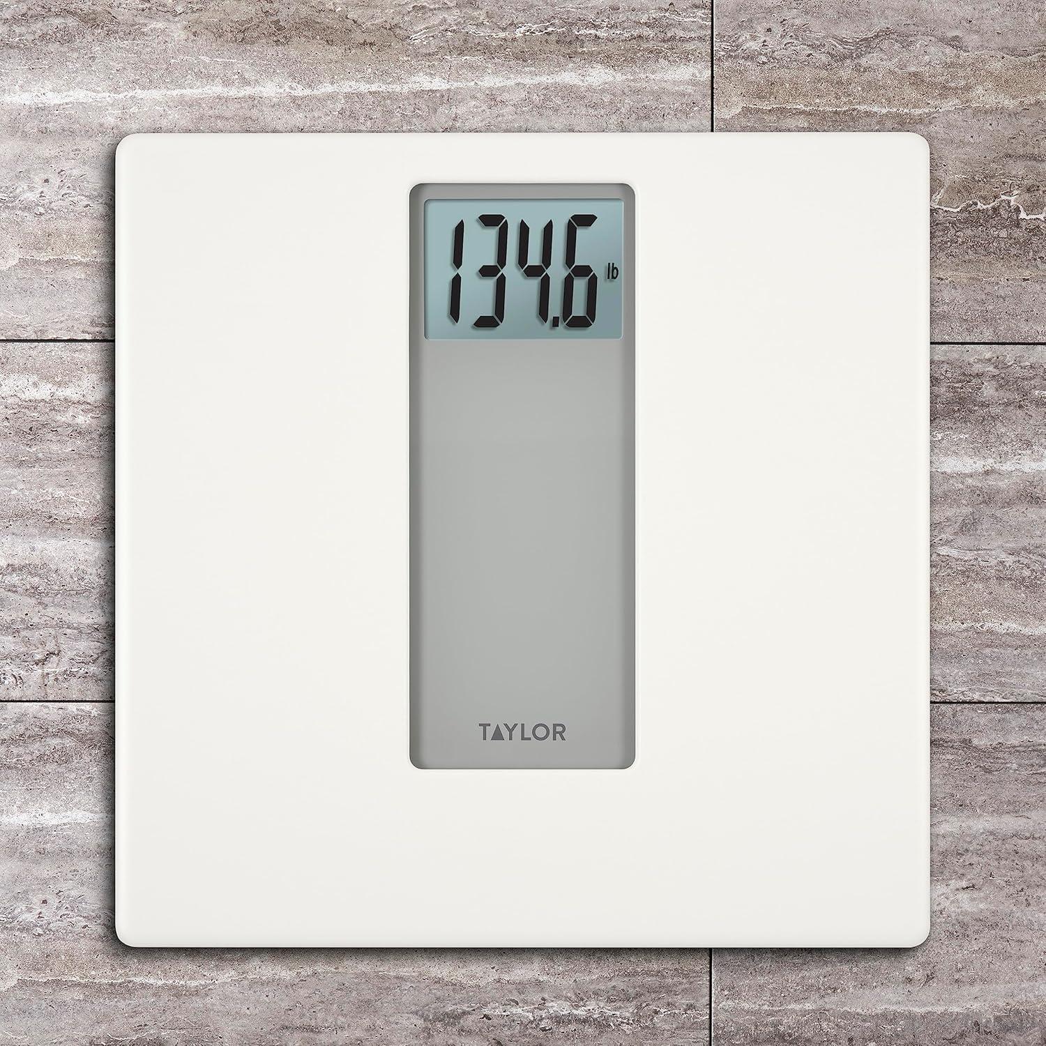 Taylor Digital 400 lb Capacity White/Gray Bathroom Scale