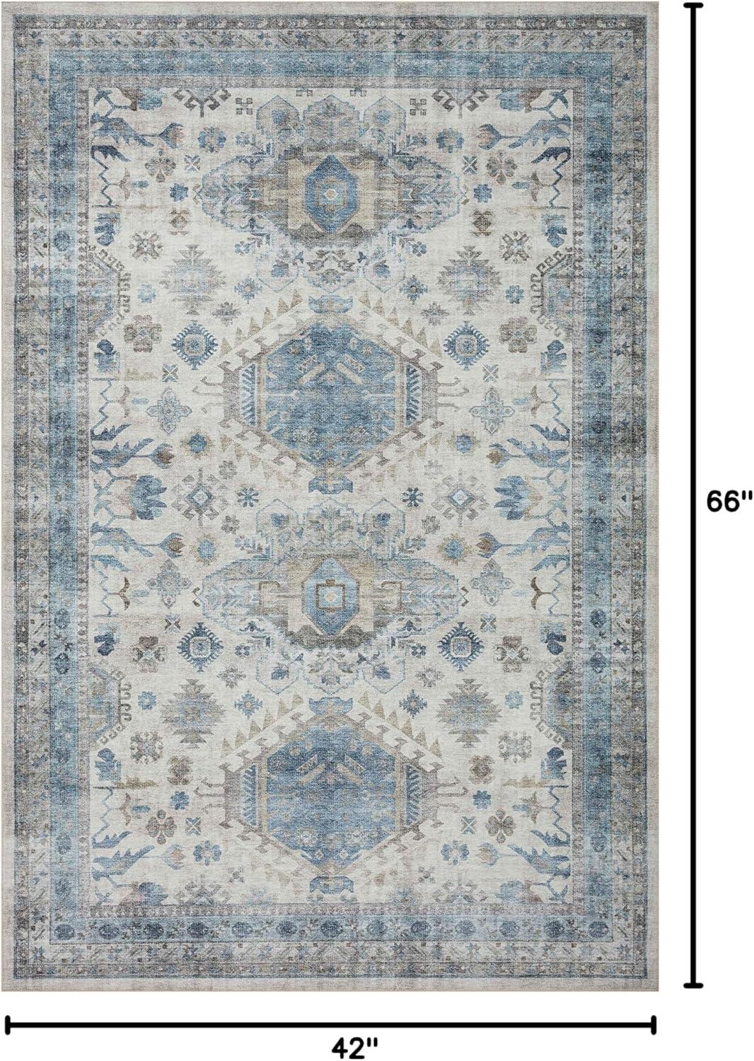 Loloi II Heidi Collection HEI-04 Ivory / Ocean, Southwestern Area Rug 3'-6" x 5'-6"