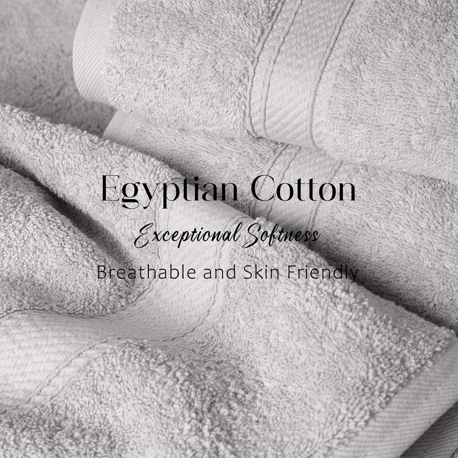 Luxury Egyptian Cotton Heavyweight Ultra-Plush Bath Towel Set of 2, Silver - Blue Nile Mills