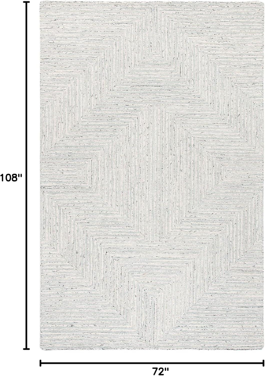 SAFAVIEH Micro-Loop Collection 6' x 9' Light GreyIvory MLP176F Handmade Premium Wool Living Room Dining Bedroom Area Rug