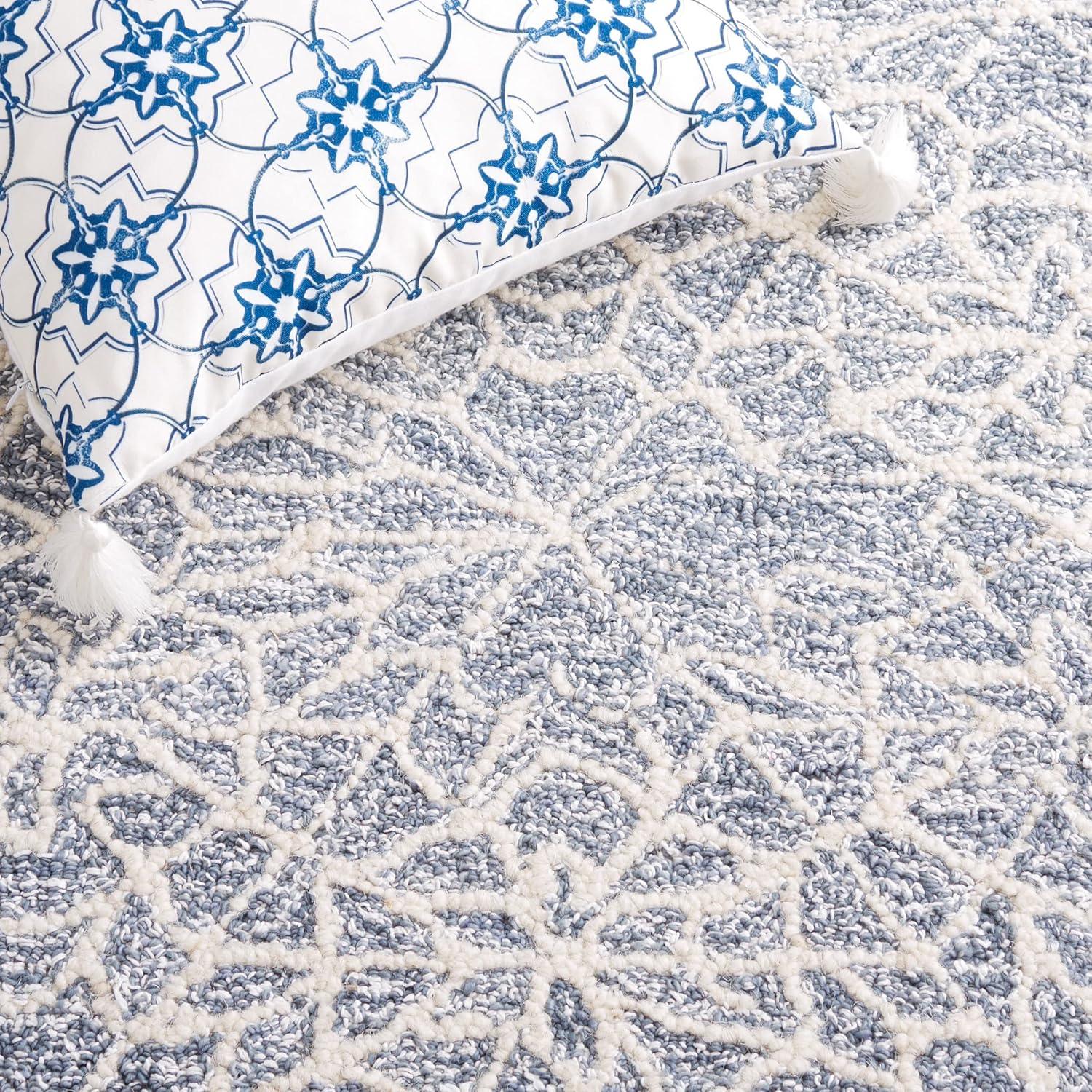 Abstract ABT352 Hand Tufted Area Rug - Ivory/Blue - 3'x5' - Safavieh.