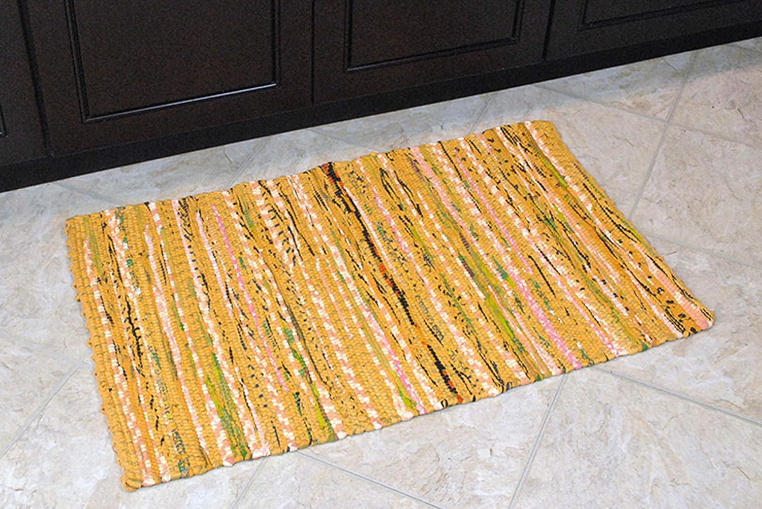 DII 48x72" Modern Cotton Fabric Perfect Rag Rug in Multi Mustard Yellow