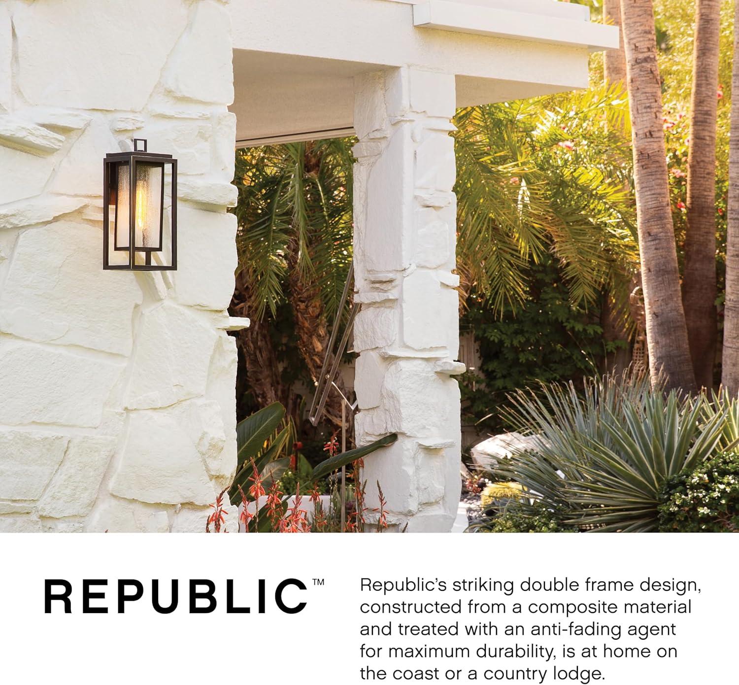 Republic Seeded Glass Outdoor Wall Mount Lantern